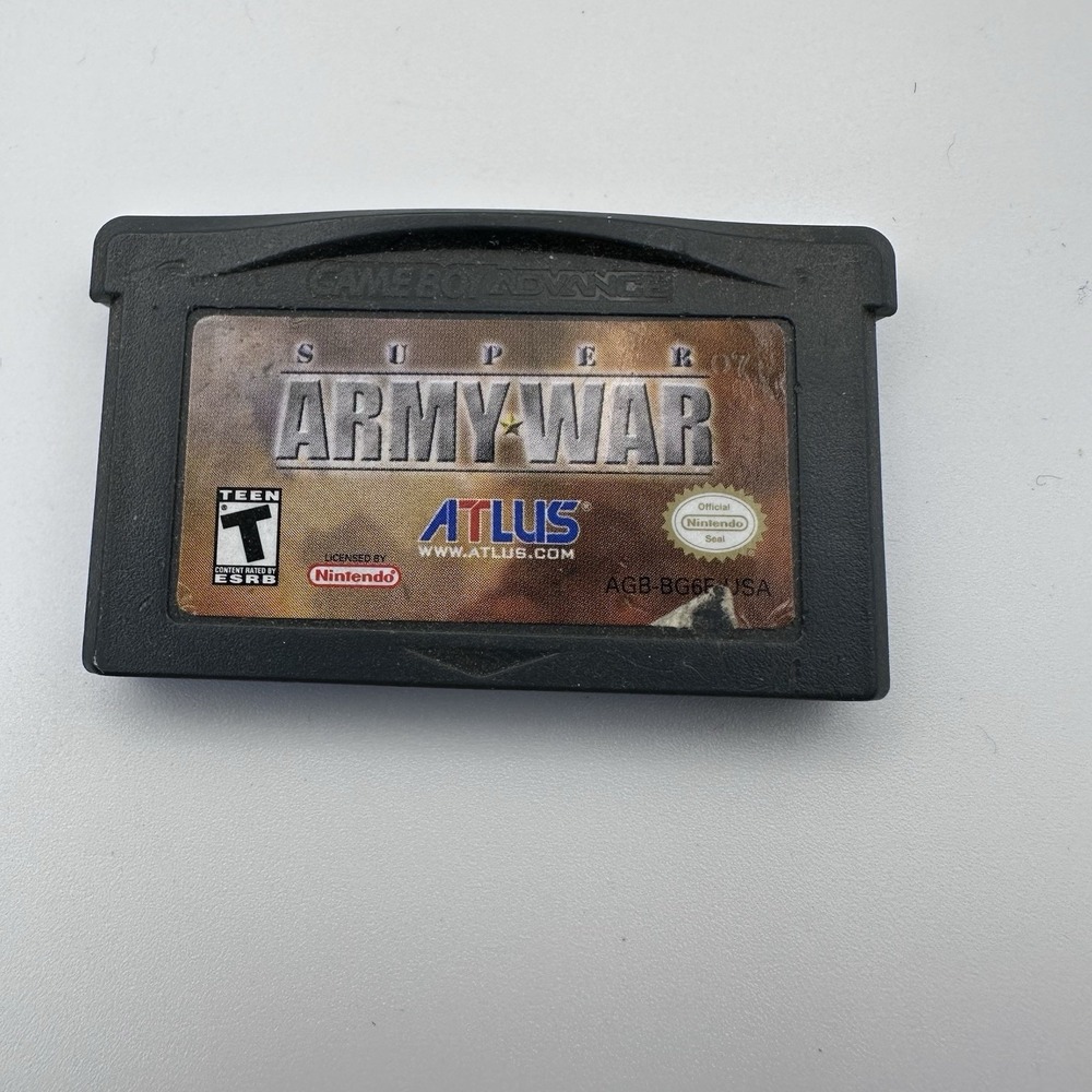 Super Army War Nintendo Game Boy Advance GBA Atlus AGB-BG6E-USA Authentic Tested